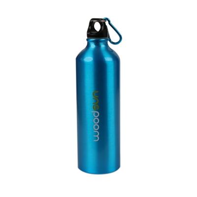 China hot sale water bottle with fashion design aluminum bottle+screw lid+carabiner+heat aluminum sports bottle transfer printing ASB75-C for sale