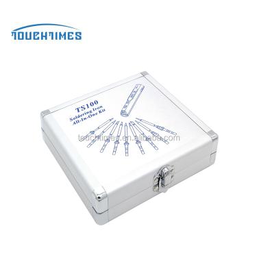 China 2018 New Upgraded Aluminum Case Packing Case for TS100 Mini Soldering Iron Box with Full Set of Tools 155X150X36mm for sale