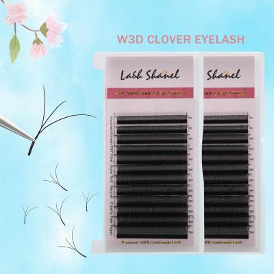 China Soft/Softer Natural/Light Weight/Durable/Loop/Fluffy Stable/Volume Fans Wholesale 3D Clover Yy W Shape Lash Extension Mesh Handwoven Clover 05 Cilios 07 C D L Lash De Clover Lashes Pestas 3D for sale