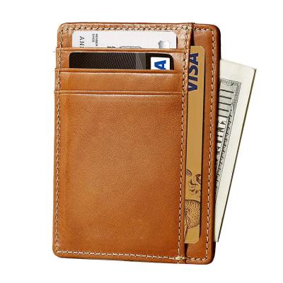 China Hot Selling RFID Amazone Mini Wallet For Men Minimalist Leather Card Holder Wallet YX Leather Craft for sale