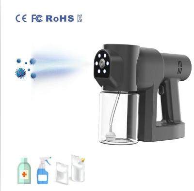 China Chargeable Handheld Size Disinfiction Atomizer/Strong Power Long Distance Jet Nano Cordless Handheld Spray Gun NEW Sanitizing Sprayer With Ultraviolet Blue Ray for sale