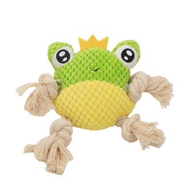 China New Wonderful Gift Eco-Friendly Crab Shaped Chewable Rope Dog Chewable Squeaky Interactive Toys For Adult for sale