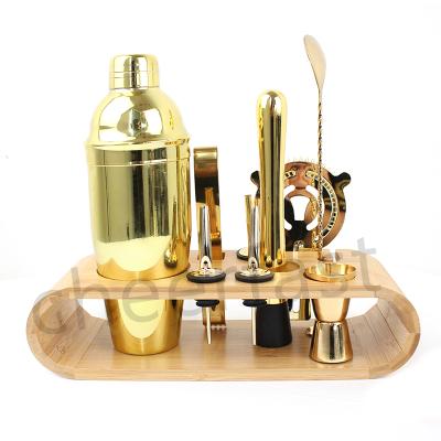 China All About A Gold Color Line Tools Cocktail Kit & Martini Shaker Gift Set & Gold Cocktail Gift Set & Gold Plated Cocktail Set for sale