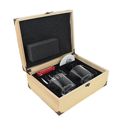 China Pretty Viable Whiskey Ice Cube Cooling Stone And Poker With Wooden Box Gift Set Metal Stainless Steel Whiskey Stone Glasses for sale