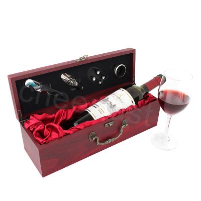 China New Handmade Hot Selling Products Wine Gift Box Set Plain Wood for sale