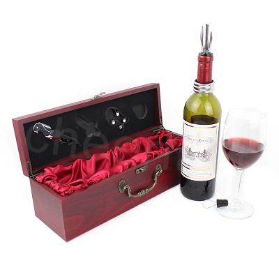 China Single Handle Handmade Wine Metal Wooden Box for sale