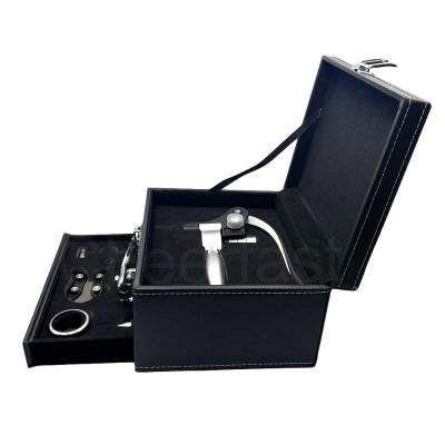 China Viable Hot Selling Leather PU Box Wine Accessories Gift Set PU Leather for sale