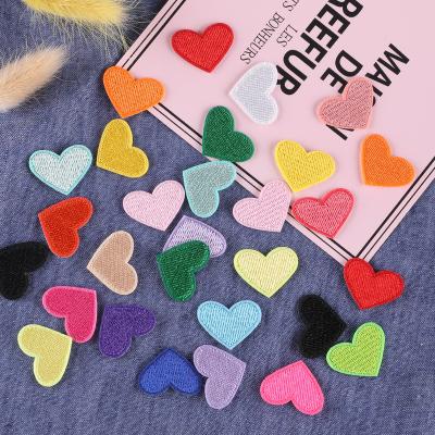 China Wholesale Colorful 3D Mix Color 20 Pcs Set Iron On Cute Love Shape Embroidery Patches For Garment for sale