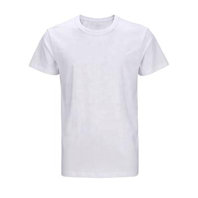 China Anti-pilling Cotton And Polyester Round Neck Mens White T-Shirt Custom for sale