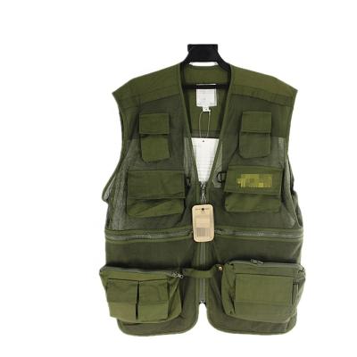 China Viable Custom Cotton and Mesh Outdoor Breathable Zipper Fishing Vest for sale