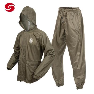 China Bachelor Raincoats Army Green Police Raincoat Rain Suit for sale