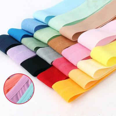 China Durable Multicolor Spandex Nylon Fold Over Elastic Bands Web Tape DIY Trim Sewing Belt For Garment for sale