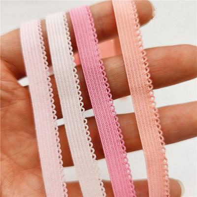 China 10mm Viable Fold Over Elastic Spandex Elastic Band Lace Ribbon Tape Webbing For Clothing Jacquard Web Tape Sewing Accessories for sale