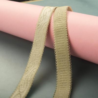 China 1.5cm Jacquard Viable Elastic Band Nylon Fabric Underwear Strap Elastic Bands For Bra for sale