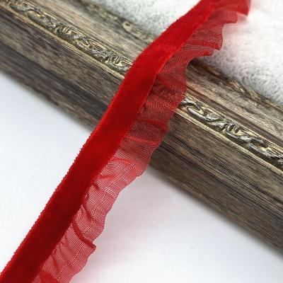 China Factory Wholesale Viable Velvet Fabric Elastic Strap Band Underwear Lace Trim Elastic Band for sale