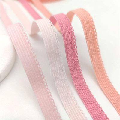 China Custom 10mm Durable Eco-friendly Soft Nylon Spandex Fabric Fold Over Elastic Band For DIY Apparel Garment Sewing Accessories for sale