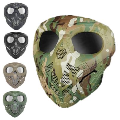 China Nylon Tactical Goggles Helmet Full Face Mask Paintball Airsoft Fiber Face Protective Eyes for sale