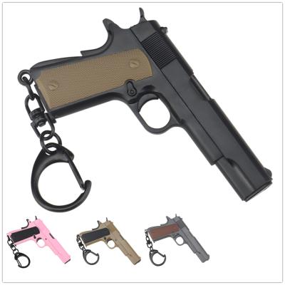 China Plastic 1:4 1911 Key Rings Tactical Model Gun Form Decorative Key Chain Movable Lever And Holder Plastic Magazine for sale