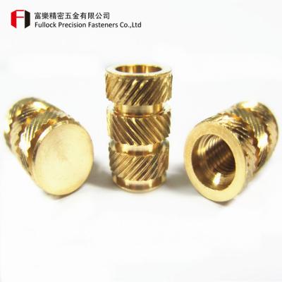 China Sharp Knurling Extracting Brass Inserts For Heat Staking Injection Molding for sale