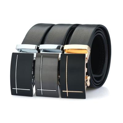 China Fashion Men's Automatic Buckle Sharpening Fashion Soft Belt Cowhide Leather Belt Leather Belt for sale