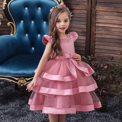 China European and American Christmas dress pettiskirt multi-layer skirt of the performance of European and American children's dress beaded skirt girls for sale