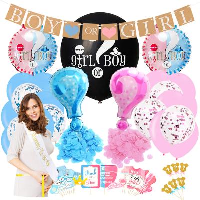 China Wholesale Decorative Boy Or Girl Confetti Balloons Banner Photo Prop Mom To Be Sash Baby Shower Kind Reveal Party Decoration for sale