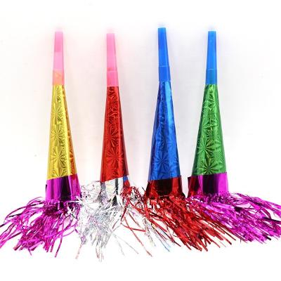 China Foil Party Fans Birthday Squawkers Noise Makers Kids Gifts Matching Horn New Year Decoration for sale