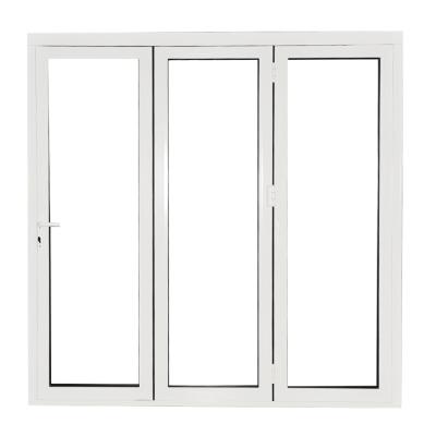 China Anti-theft aluminum folding glass door for apartment front entrance with double glazed glass door for sale