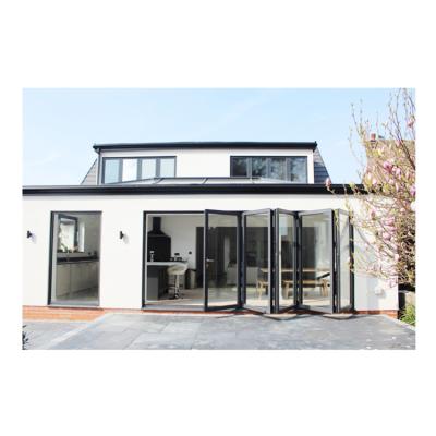 China Double Glazing Waterproof Aluminum Sound Proof Folding Doors Bi-Fold Aluminum Door With Lock for sale