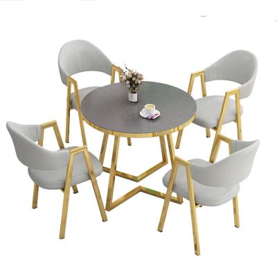 China CT10 Modern Design Contemporary Home Furniture Material MDF Extendable Dining Table Sets With 4 Chairs for sale