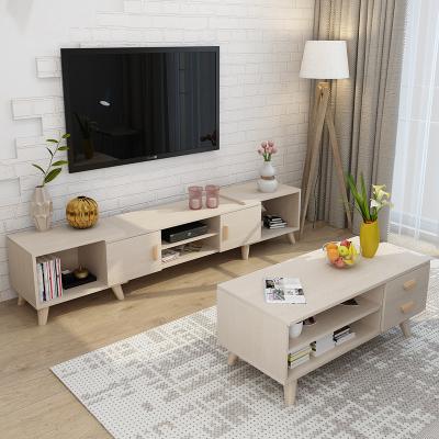 China Living Room Adjustable Custom Furniture Storage Wooden TV Stand and Table (Other) Backup Set for sale