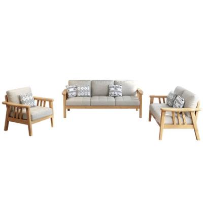 China Modern Nordic Modern Solid Wood Sofa Living Room Couch Fabric Sofa Bed Custom Removable And Washable Set for sale