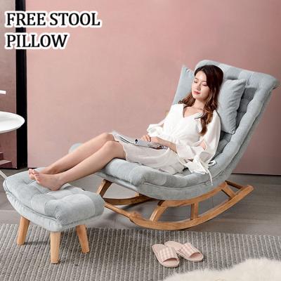 China Wholesale Modern Furniture Velvet Leisure Living Room Sleeper Recliner Leather Wood Rocking Chair for sale