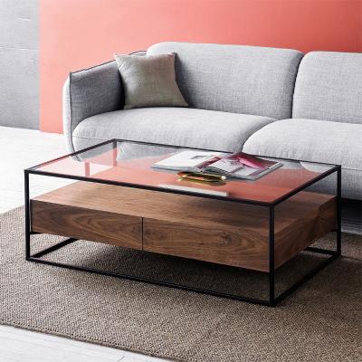 China (Other) American Industrial Adjustable Living Room Furniture Set Vintage Tempered Glass Top Coffee Table and TV Stand for sale