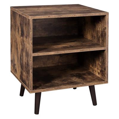 China Single Side Table Vintage Pine Wood Nightstand (Full Size) Living Room Adjustable Shabby Chic Bedroom Furniture For Sale for sale