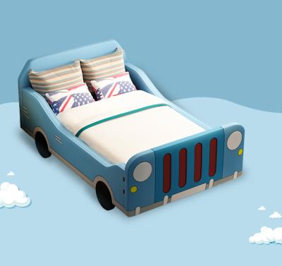 China Modern Innovative Bedroom Furniture Stylist Kindergarten Packing Blue Boy Girl Children Kids Bed Car Cartoon for sale