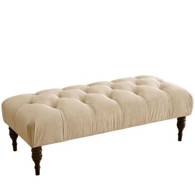 China Mid Century Modern Entryway Shoe Stool (Other) Adjustable Upholstered Velvet Tufted Bench Along For Bed for sale