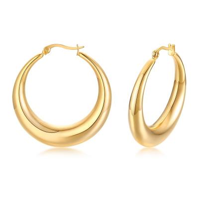 China TRENDY Large Large Hoop Earrings Stainless Steel Women Hoop Earrings for sale