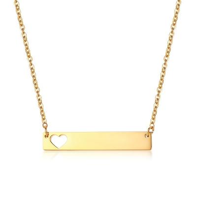 China FASHIONABLE Wholesale Gold Plated Stainless Steel Personalized Name Engraved Necklaces For Women Girls for sale