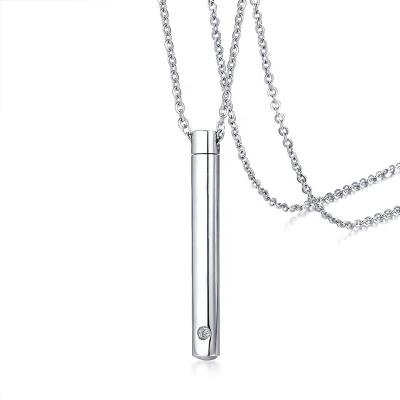 China FASHIONABLE Custom Women Necklace Jewelry Cylinder Charm With Zircon Stone Necklace Pendant for sale