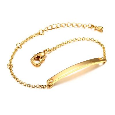 China FASHIONABLE Heart Clasp Stainless Steel High Quality Engraved Empty Chain Bracelet for sale