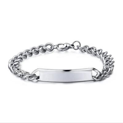 China TRENDY Custom Fashion Style Stainless Steel Link Chain ID Punk Bracelet for sale