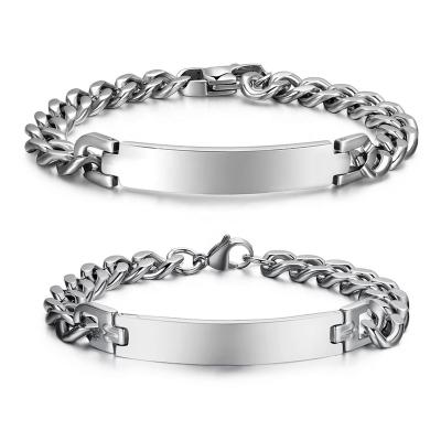 China TRENDY Fashion Custom Stainless Steel Couples Link Chain Bracelet for sale