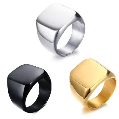 China FASHIONABLE Shiny Stainless Steel Ring Personalized Engraved Ring For Men for sale