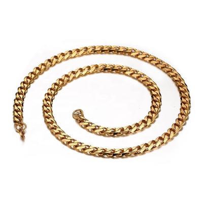 China Fashionable New Wholesale 316l 14k Gold Stainless Steel Cuban Chain For Men for sale