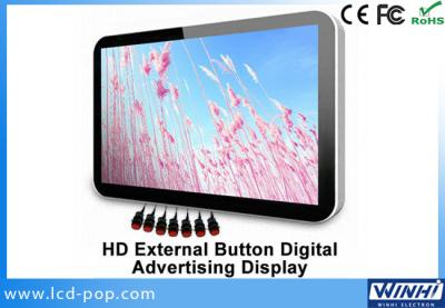 China 19 Inch External Button LED Advertising Display , USB SD Wall Mounted Digital Signage for sale