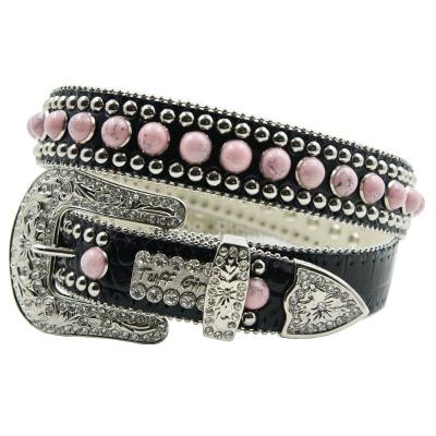 China ALLY PINK CONCHO FULL BLING WESTERN RHINESTONE BELT FOR COWGIRL 105cm for sale