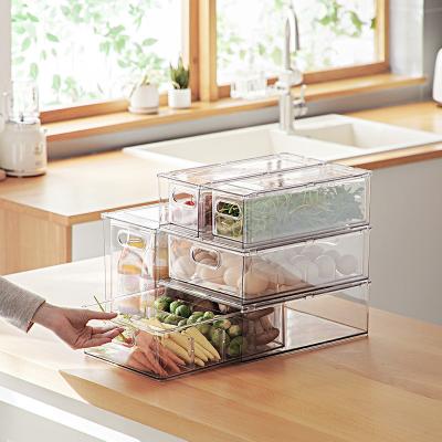 China Wholesale High Quality Viable Various Designs Freezer Bins Fridge Organizer Drawer Storage for sale