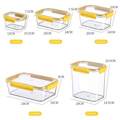 China Sustainable Kitchen Food Cereal Safety Plastic Buckle Sealed Boxes Box Storage Tub for sale