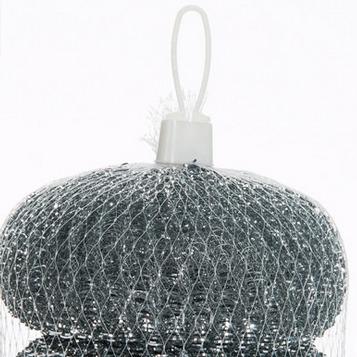 China Sustainable zinc coated scourer with galvanized wire /pot scrubber with net bag packing for sale